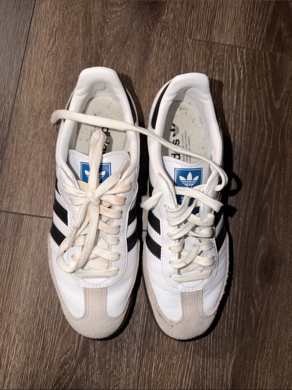 adidas White and Black Classic Leather Sneakers
